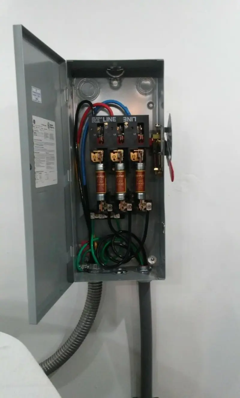 Three-phase disconnect switch installed for Electrical Wiring & Rewiring in Clay